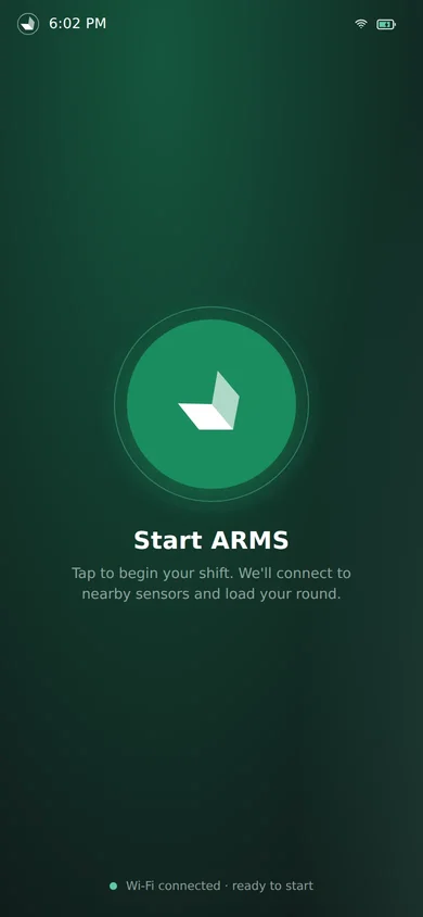 ARMS Field Staff App: start the shift